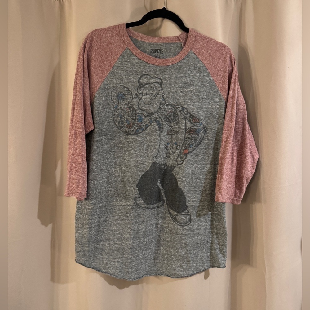 Gray Popeye 3/4 Sleeves T-Shirt
